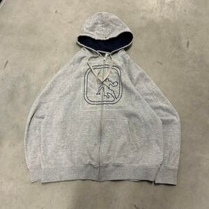 Y2K Grey And 1 Skater Style Graphic Hoodie